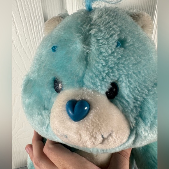 VINTAGE 1983 Kenner Care Bears TEAL Shooting Star WISH BEAR Plush Toy 13” - Picture 3 of 8